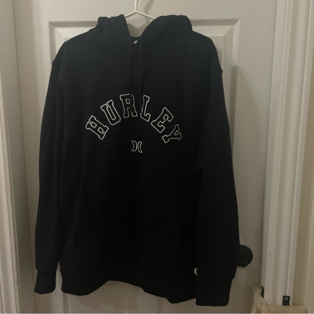 Hurley Black Pullover Hoodie with White Logo